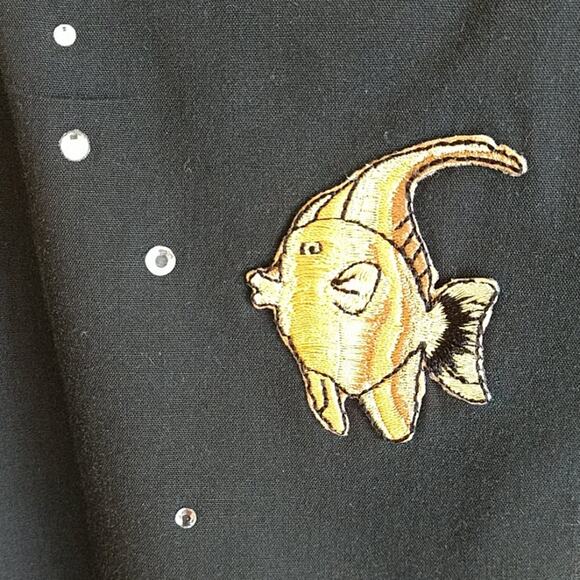 Las Olas Men's Button up Tropical Fish Embellished Shirt size XL - Picture 6 of 10